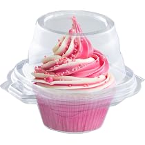 Stock Your Home Individual Plastic Cupcake Containers - 50 Count, Clear With Dome Lids, BPA Free