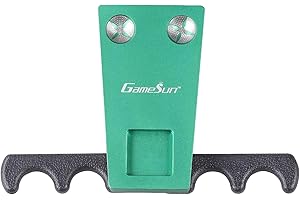 GAMESUN 6 In 1 Portable Weighted Pool Cue Holder, chalk holder, billiard cue tip tool, Green