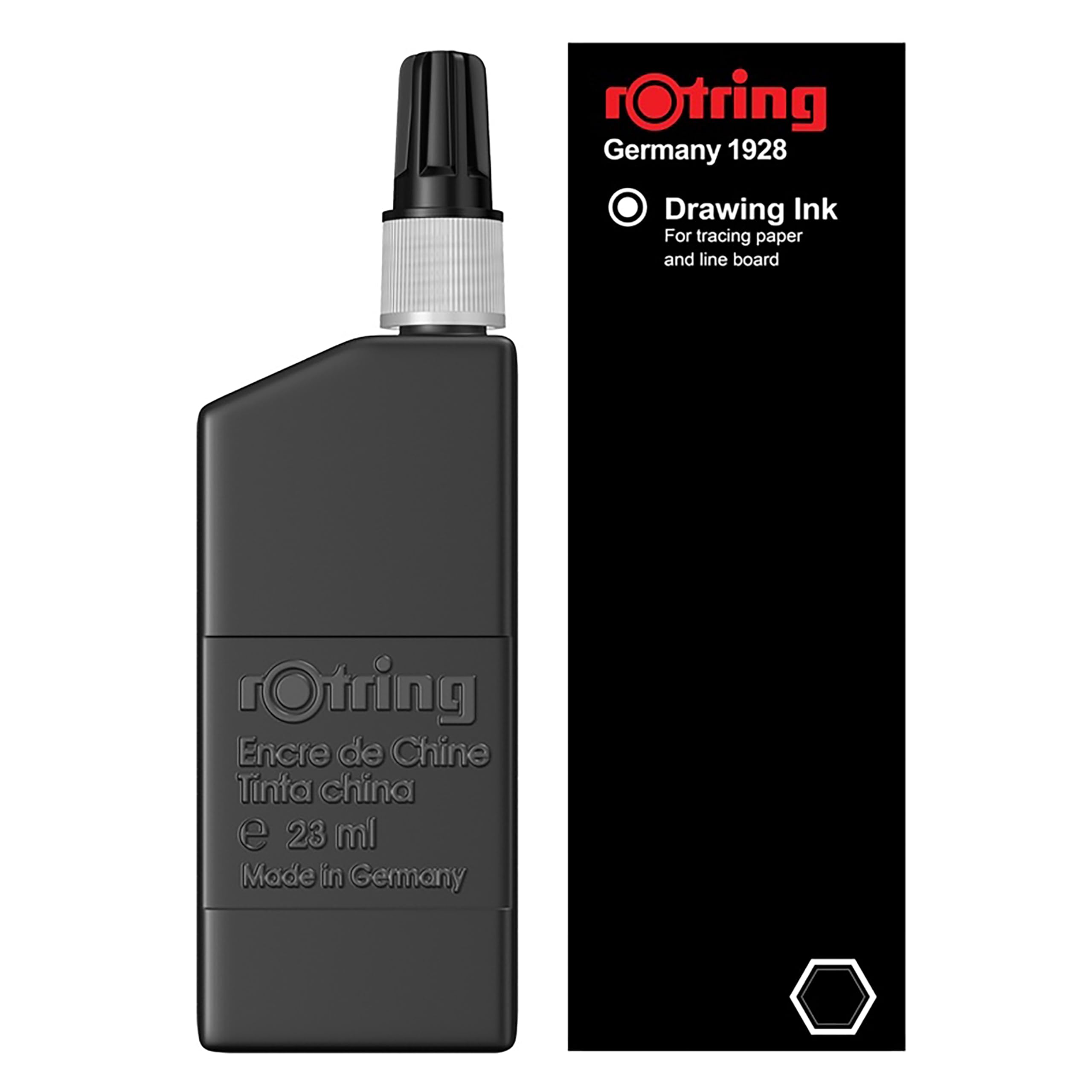 rOtring Isograph Bottled Liquid Ink | Black | 23 ml Fountain Pen Ink