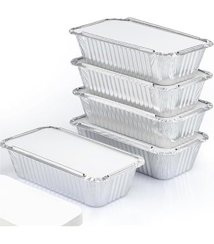 Contital R32G Conteneurs En Aluminium 8 Portions | Grands Récipients Jetables | Assiettes Jetables Pour Aliments - 50 Pièces Professionnelles