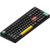 nuphy Halo96 V2 Wireless Mechanical Keyboard, 96% Hot Swappable, 99 Keys RGB Backlit, Bluetooth/USB-C/2.4GHz, Mint Switches (37gf), Black