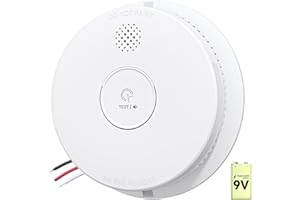 PUTOGESAFE Smoke Detector Hardwired Interconnected, Photoelectric Smoke Alarm with 120V AC Power Supply&9V Backup Battery, Interconnects Up to 12 Fire Alarms, Smoke Detectors for Home, UL217-10th Listed, 1 Pack