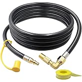 Monkemon 12FT Propane Quick Connect Hose RV to Grill, Low Pressure Propane Elbow Adapter with Extension Hose for Blackstone 1