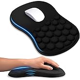 Zylentix Ergonomic Mouse Pad with Wrist Rest, Dual-Slope Design for Pain Relief- Large 12x8 Inch Size with Reinforced Memory Foam & Non-Slip Base for Office Desk/Gaming (Black)