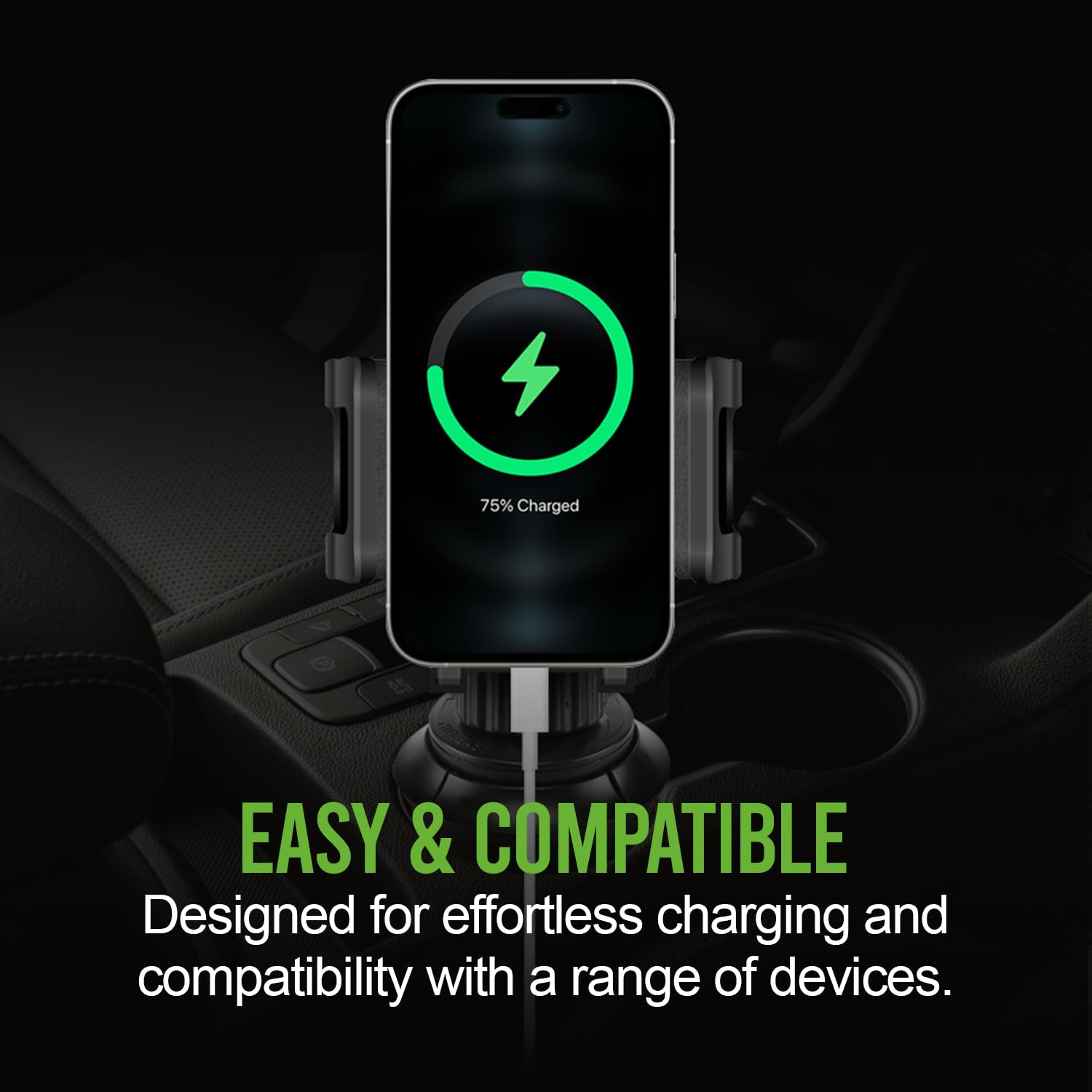 Cellet Car Phone Holder Mount, Car Cup Phone Holder Mount, Compatible with Apple iPhones, Samsung Galaxy, Motorola Moto Google Pixel Smartphones (Fits for Tesla Model 3 Y S X) 6.5-Inch