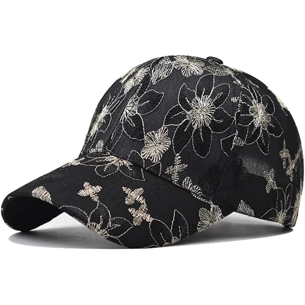 Sombrero De Sol Floral Plegable Para Mujer - Poliéster Transpirable, Decorado Con Flores, Ideal Para Playa Y Verano