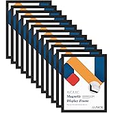 Relx 12 Pcs 8.5 x 11'' Self-Adhesive Magnetic Wall Signs Holder Magnetic Picture Frame Document Holder Wall & Window Adhesive Frames for Office Home Store Restaurant
