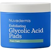 NUVADERMIS 35% Glycolic Acid Peel Pads &ndash; Exfoliating Facial Resurfacing for Blackheads, Dark Spots, and Acne &ndash; Safe for Sensitive Skin &ndash; 60 Double-Sided Pads