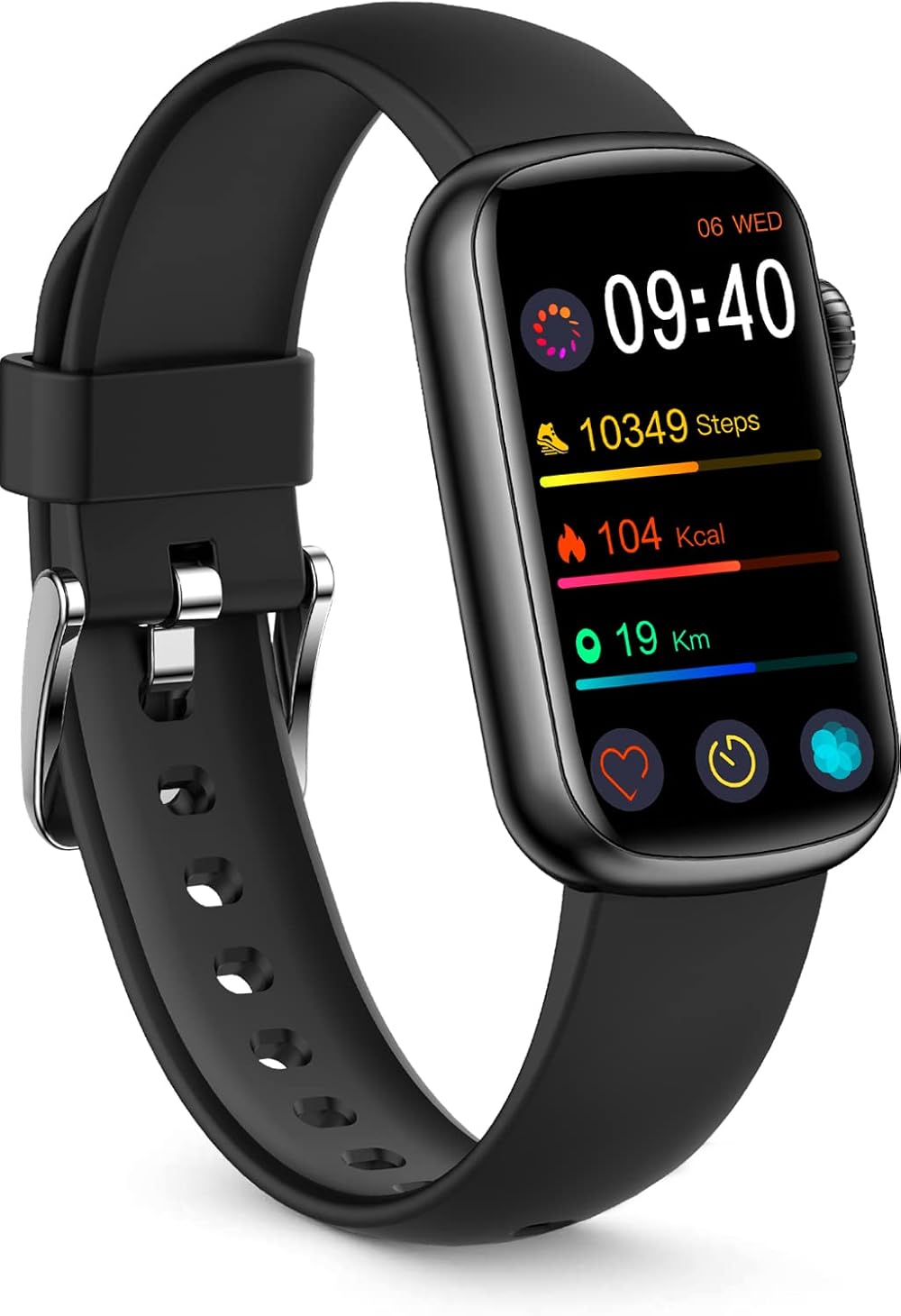 FITVII Slim Fitness Tracker Blood Oxygen BP 24/7 HR Sleep IP68