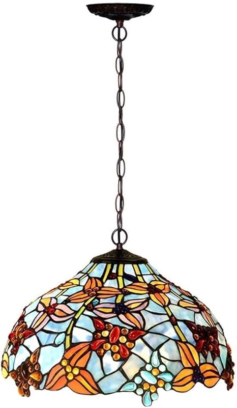 16 Inch Tiffany Style Chandelier Victorian 2 Light Pendant