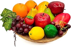 17 Pcs Fake Fruit, Simulation Fruit Props for Photography, Display, Lifelike Realistic Artificial Fake Fruits Home Decor Craf