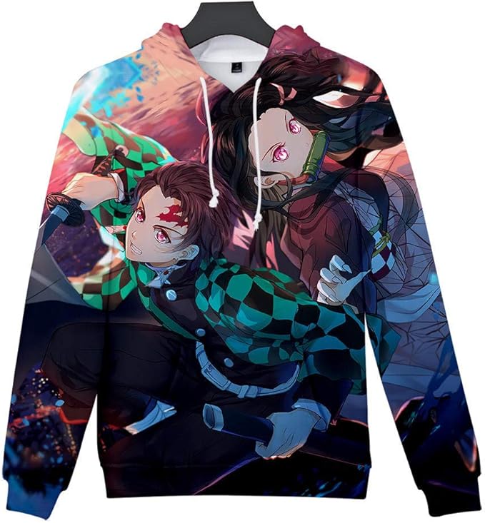 Anime Demon Slayer Hoodie 3D Printed Kimetsu No Yaiba Sweatshirt Hooded