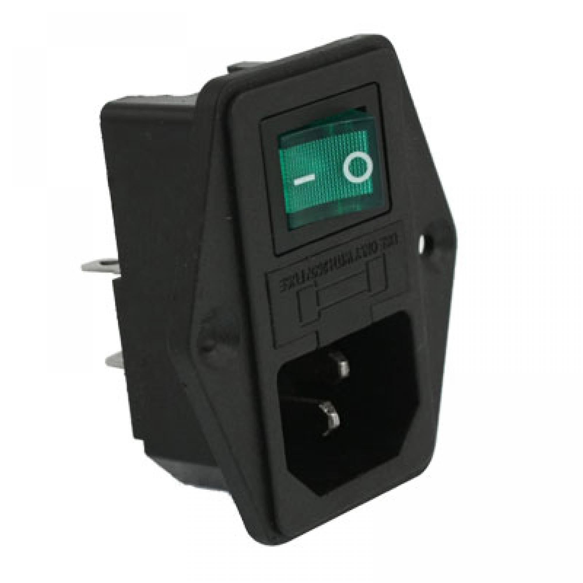 sourcingmap AC 15A 250V IEC320 C14 Inlet Module Neno Lamp Boat Switch