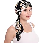 XIAOBLESS Pre Tied Chemo Head Scarf for Women - Slip On Bandana Headwrap Caps Cancer Turban Sleep Hair Cover Hat
