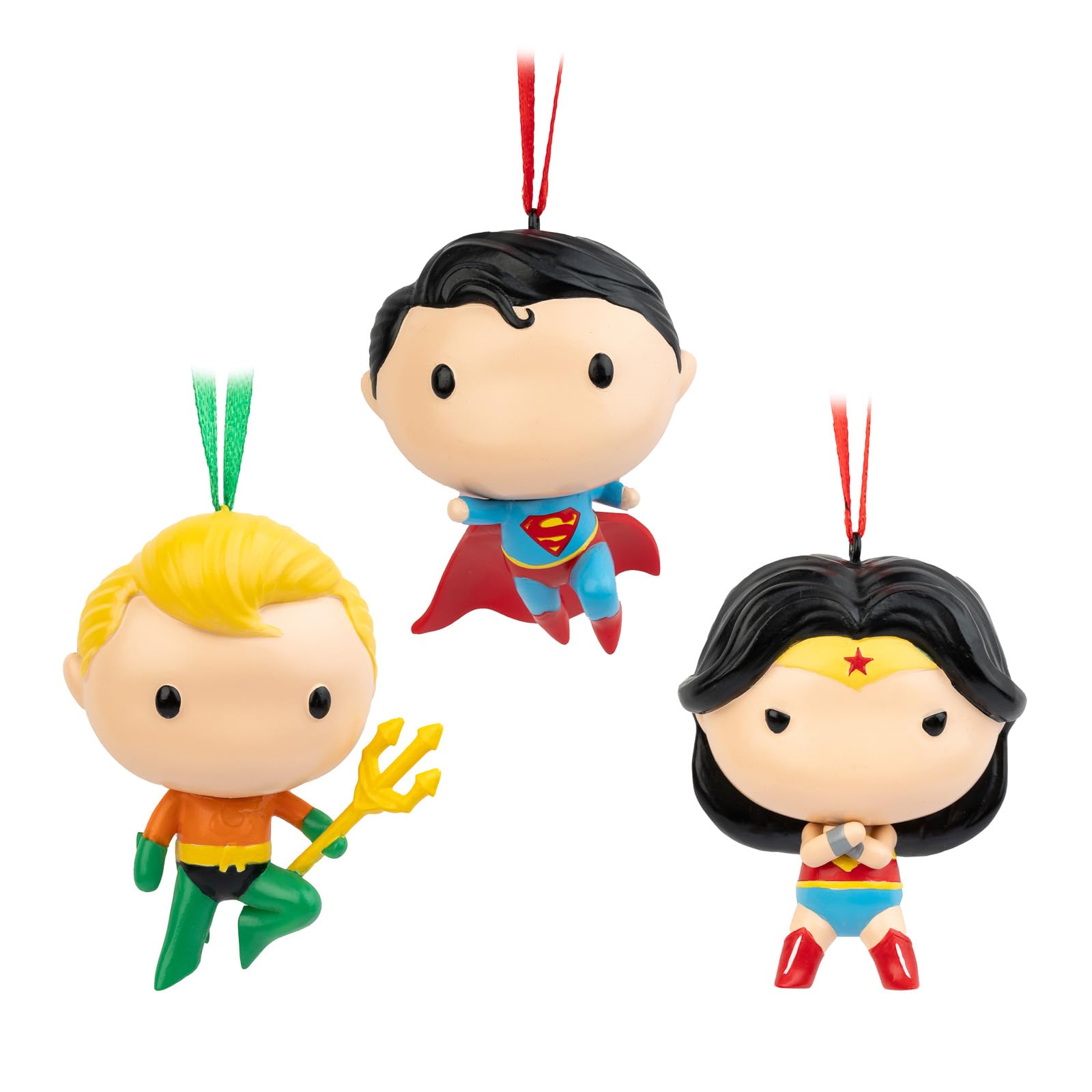 Grupo Erik Christmas Ornaments - DC Comics Gifts | Christmas Tree Decorations Set Of 3 - Superman, Wonder Woman, Aquaman - Superman Gifts, Wonder Woman Gifts, Xmas Decorations For Tree