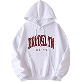 SHENHE Women's Graphic Letter Print Chicago USA Vintage Hoodie Thermal Sweatshirt Pullover