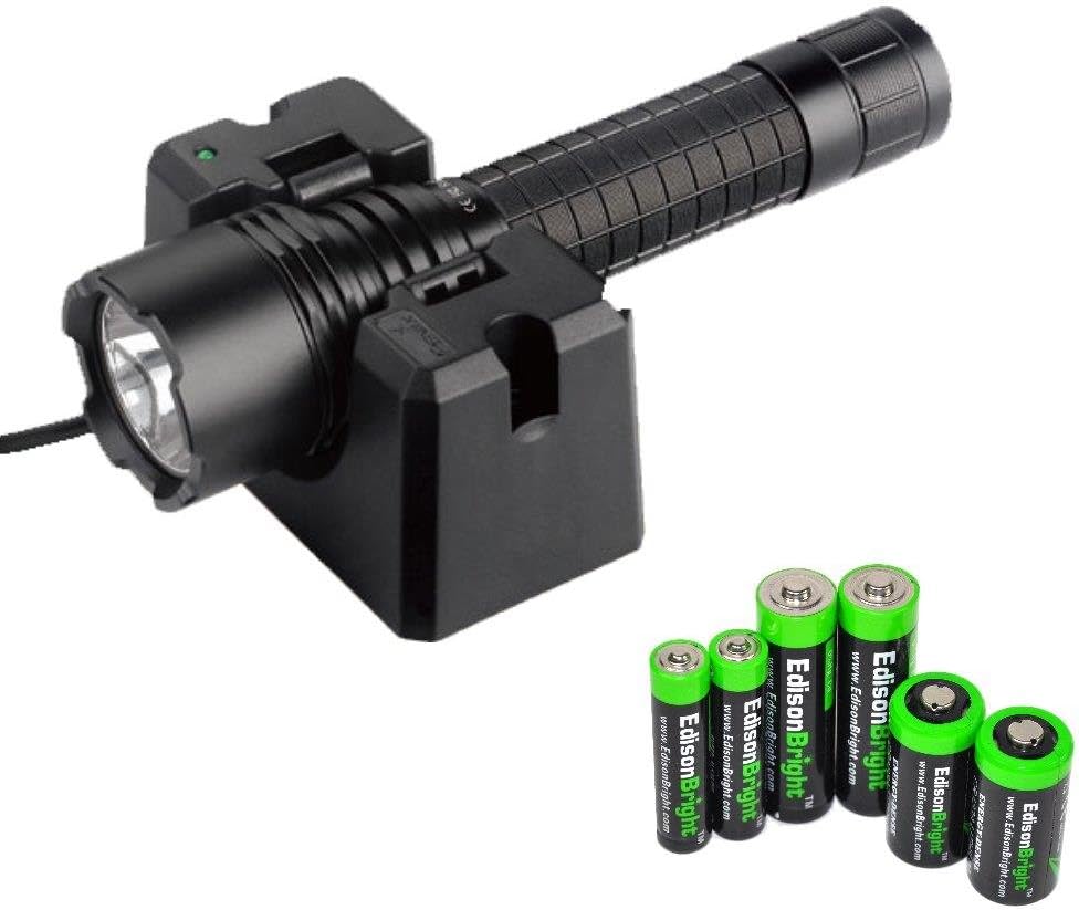EdisonBright Fenix RC20 Rechargeable 1000 Lumen Cree XM-L2 U2 LED Flashlight with Cradle, Holster, AC Charger, ARB-L1 2600mAh Battery Battery Sampler Pack.(CR123A/AA/AAA) Bundle