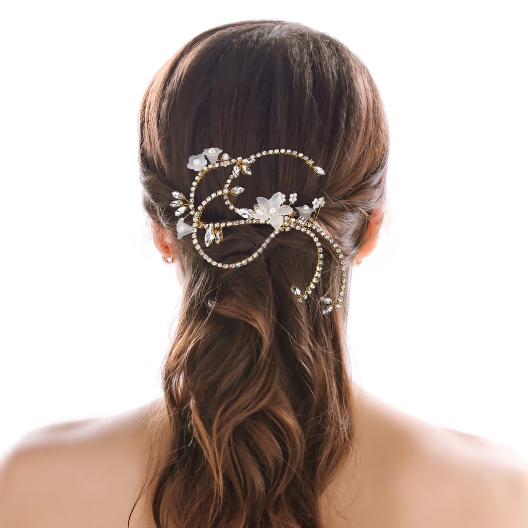 Amazon Com Yean Yean Gold Rhinestones Wedding Hair Comb Crystal