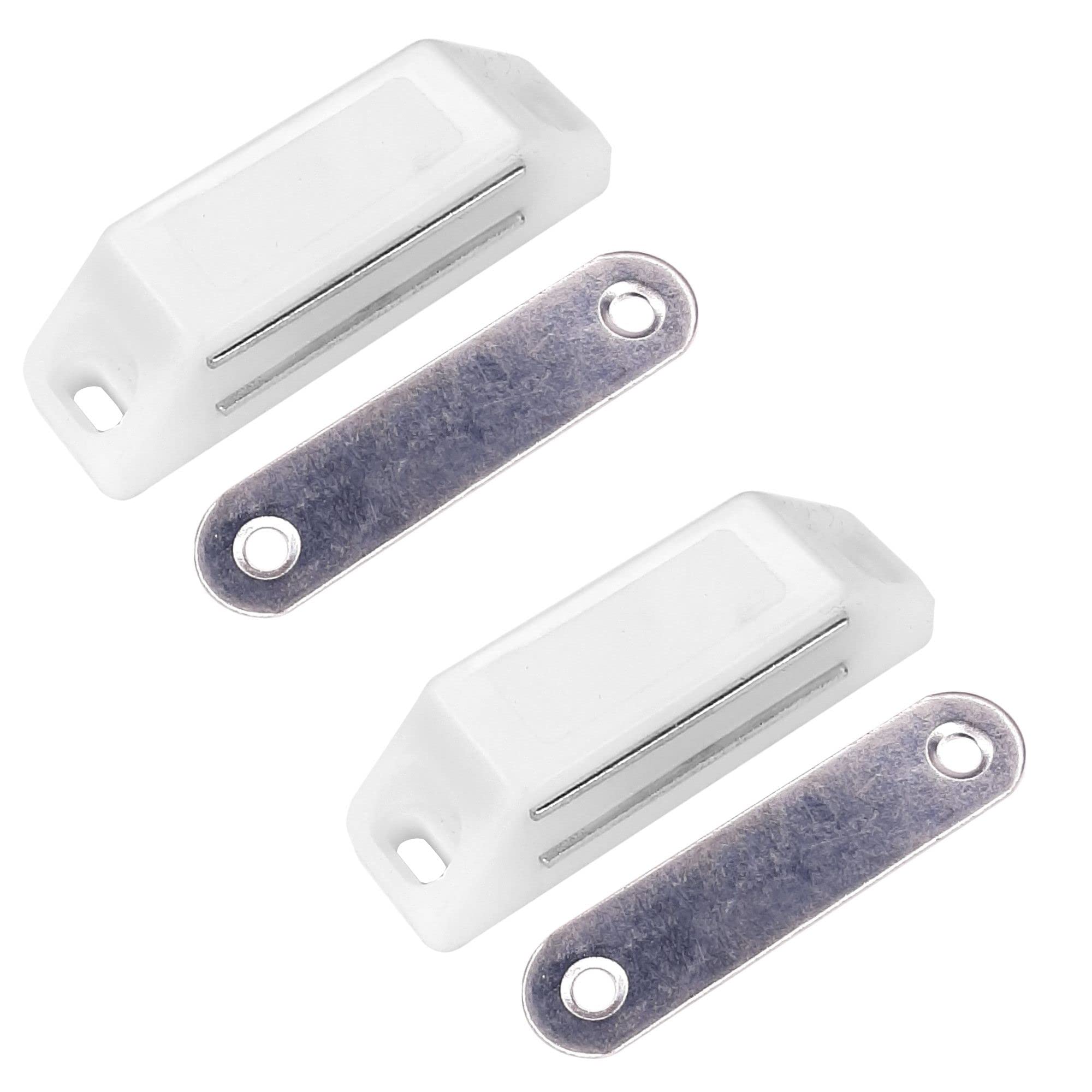 cyclingcolors 2 x Magnetic Catch White Strong Door Magnet Furniture Magnetic Closure Cabinet Furniture Cabinet Door Closer Door Lock