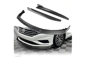 W-POWER Q1-TECH, 5PCS Front Bumper Lip + Side Skirt Rocker Winglet Canard Diffuser Wing Compatible with 2019-2022 Volkswagen Jetta VW, Front Bumper Lip Spoiler Air Chin Body Splitter ABS (Painted Carbon)