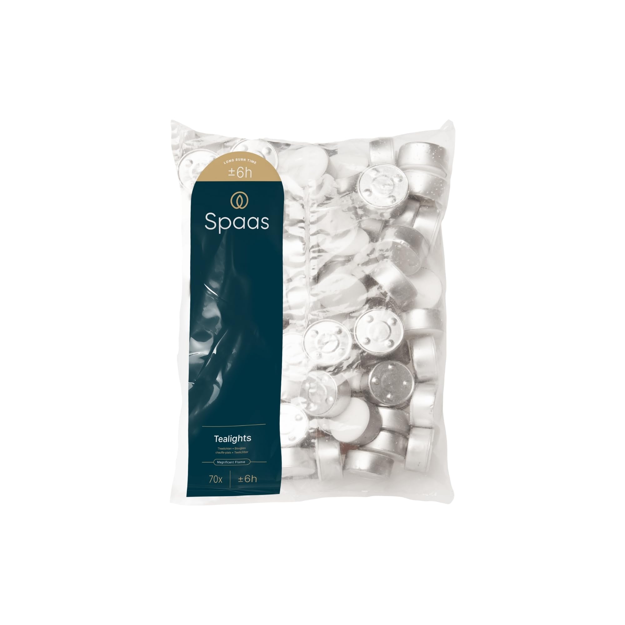 Spaas Tealights Bag x70, ± 6 Hours, White