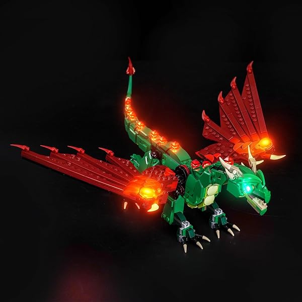 HILIGHTING UPGRADED LED LIGHT KIT COMPATIBLE WITH LEGO MEDIEVAL DRAGON BUILDING SET, LIGHTS DECORATION COMPATIBLE WITH LEGO 31161 (MODEL NOT INCLUDED)