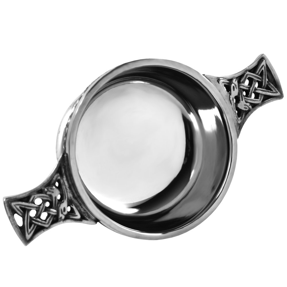English Pewter Company - Celtic Quaich Whisky Tasting Bowl Loving Cup 2.5" Diameter by Piper Pewter Scotland Ltd [PQ501]