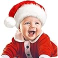 JUANANIUG Santa Hat for Baby and Kids: Extra Thicken Classic Fur for Christmas New Year Festive Xmas Holiday Party Supplies
