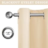 Aspire Homeware Blackout Curtains 66x72 Cream Eyelet Thermal Insulated view 4