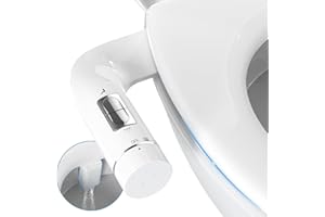 6MM Ultra-Slim Bidet, Bidet Attachment for Toilet Dual Nozzles (Frontal & Rear Wash) Pressure Adjustable, Non-Electric Auto S