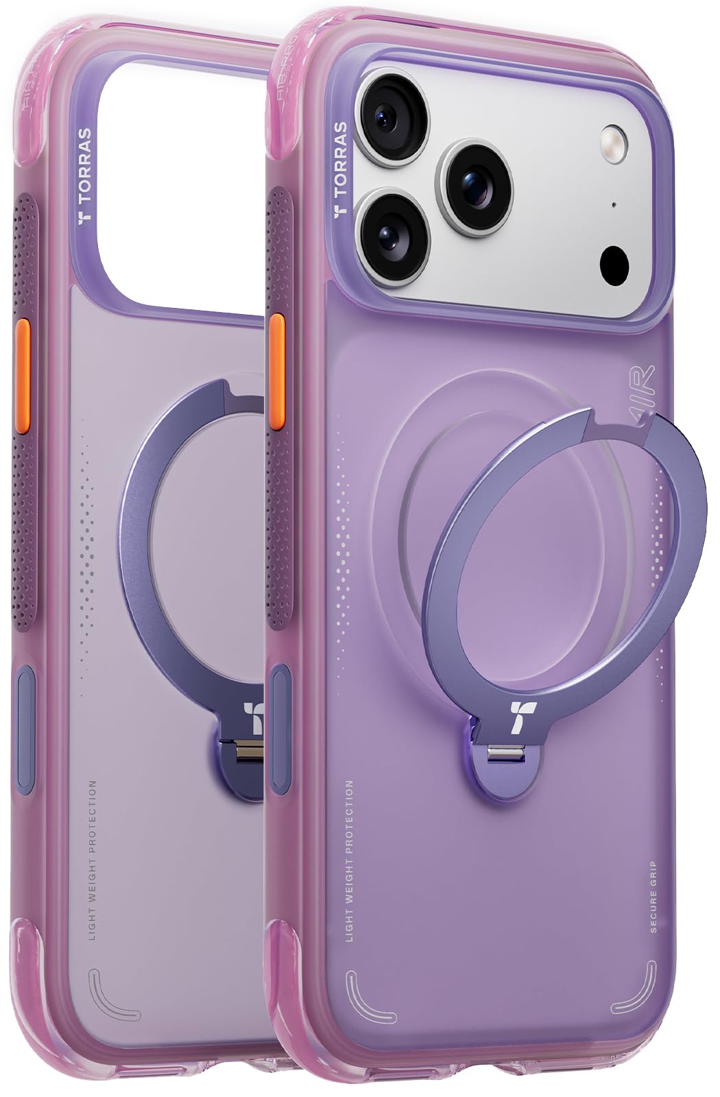Photo 1 of TORRAS Ostand Q3 Air for iPhone 17 Pro Case 6.3'' with Stronger Magnetic Stand, Fit for Magsafe, Airbags Miltary Protection, Camera Control for iPhone 17 Pro Case, Shockproof & Stylish, Purple