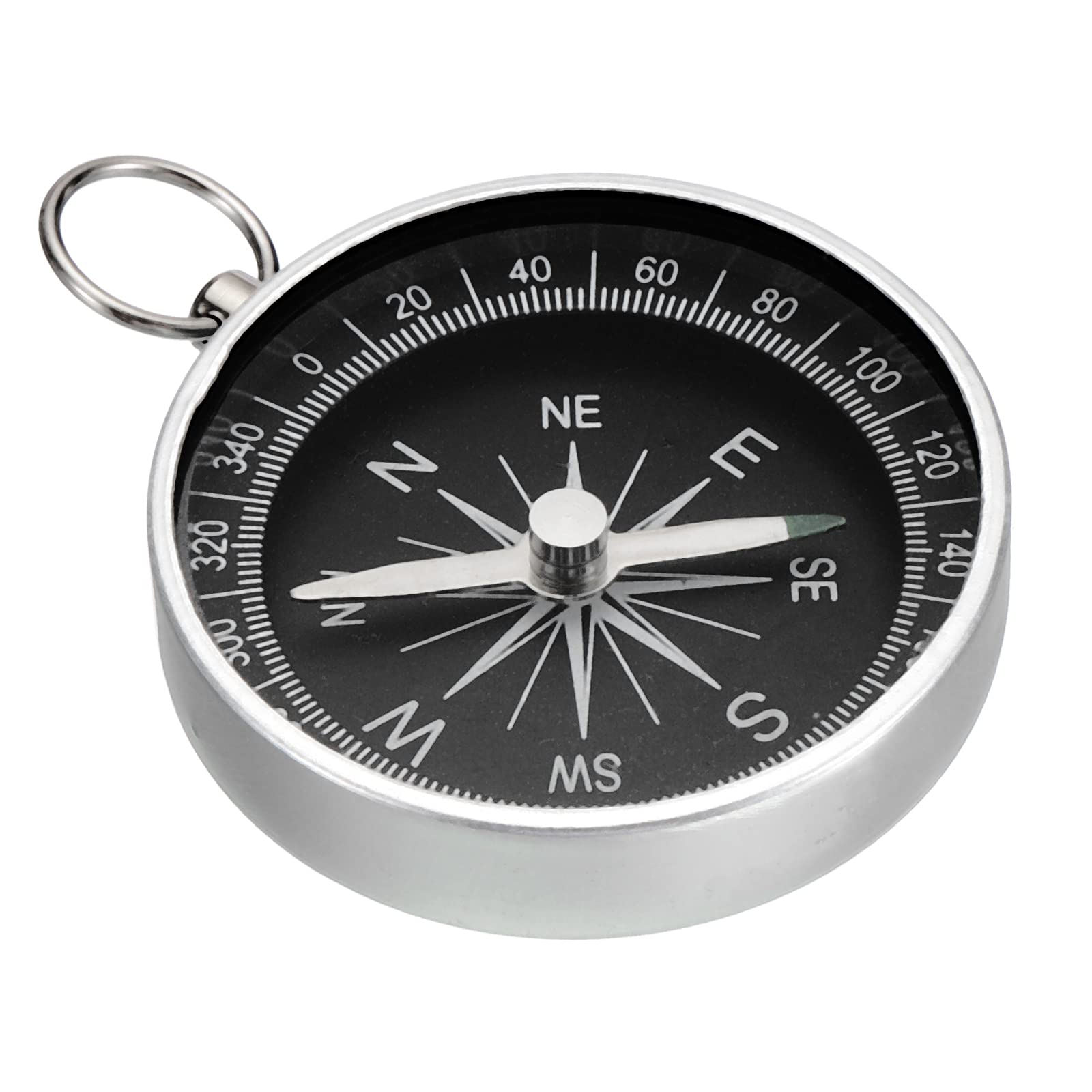 PATIKIL Pocket Compass, Survival Sports Navigation Compass with Key Ring for Outdoors Camping Hiking, White