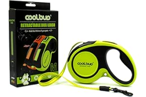 JOYPAWS Retractable Dog Leash, 16 ft Pet Walking Leash for Medium Dogs up to 66 lbs, One Button Break & Lock, Heavy Duty, Strong Nylon Tape, Tangle-Free (Green, Medium)