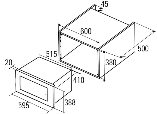 Elegante empotrable Microondas 32L con grill y aire caliente ...