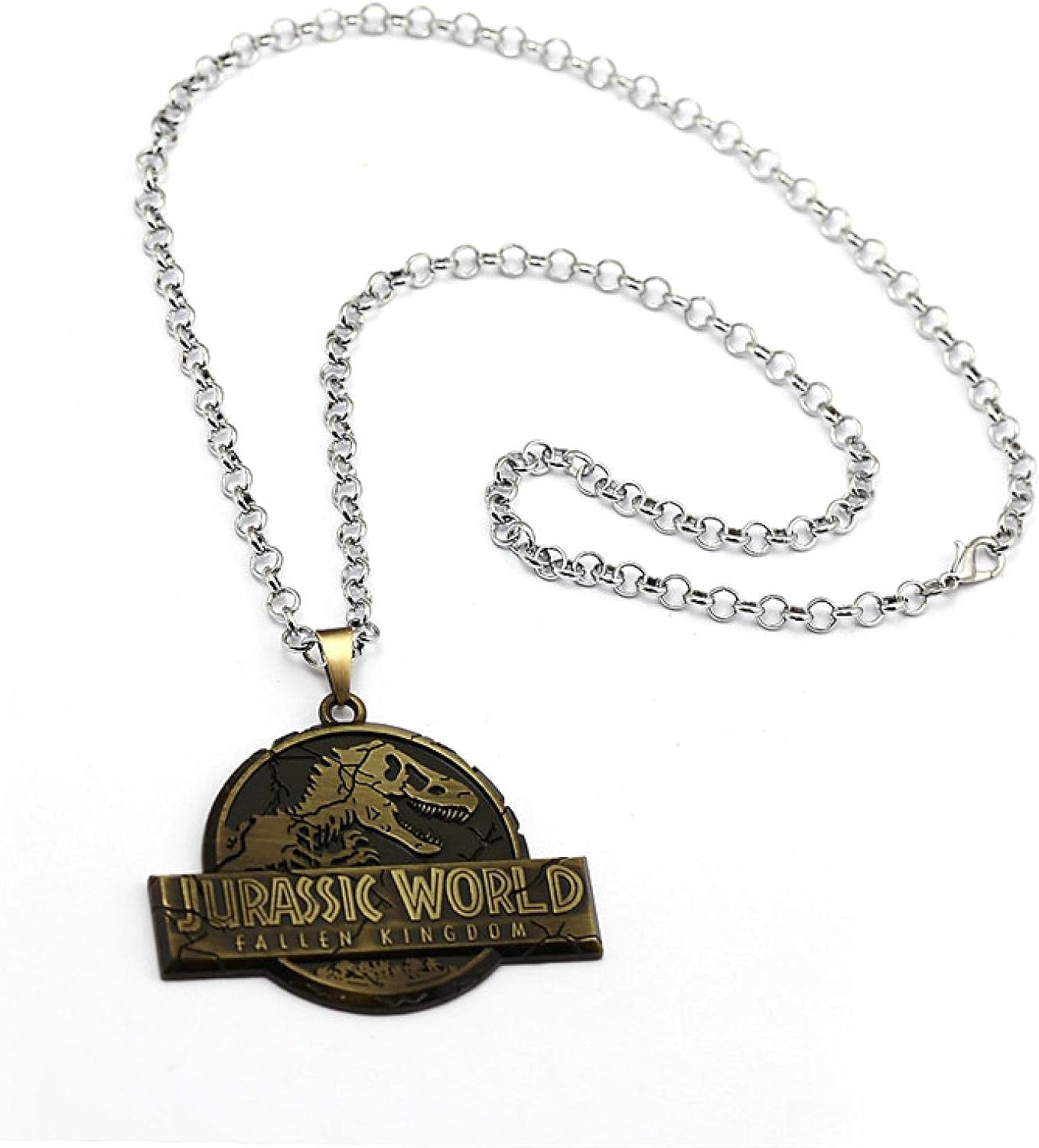Movie Jurassic Park Necklace Jurassic World Dinosaur Chain Metal