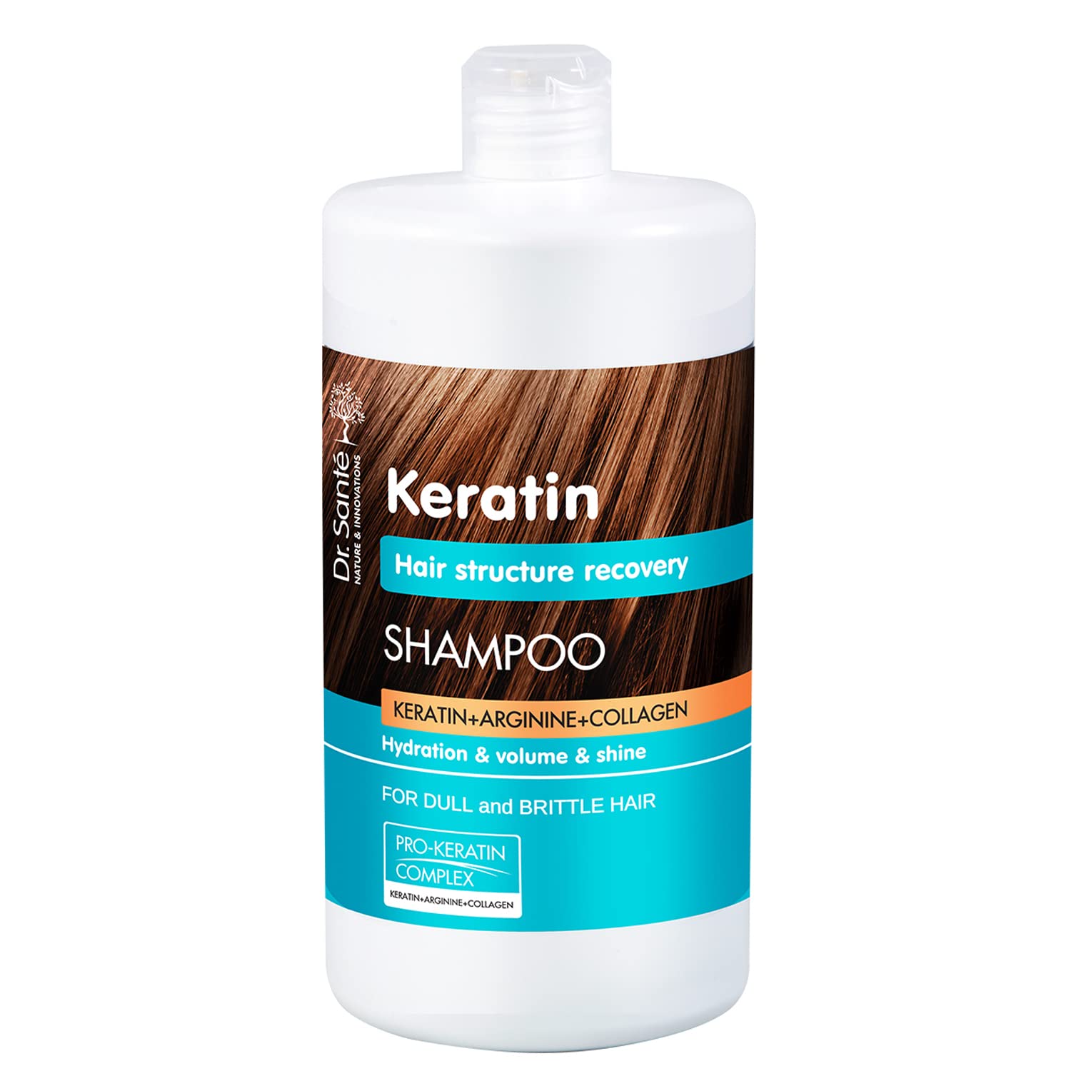 Dr. Santé Keratin Hair Shampoo Collagen and Arganine Deep Regeneration 1000 ml 0% Parabens and Mineral Oils