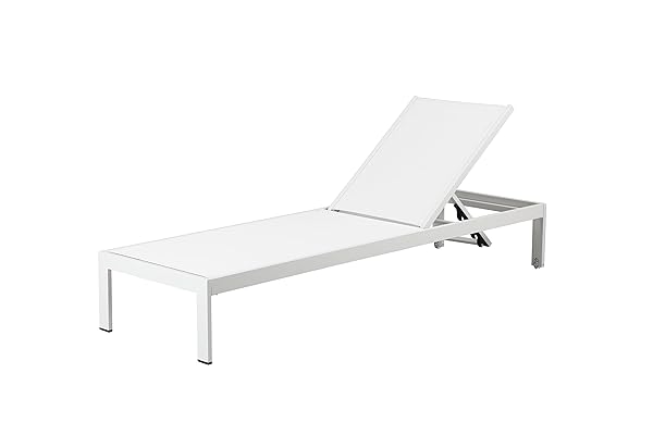 Pangea Home Sally Lounger in White for Modern Living Spaces