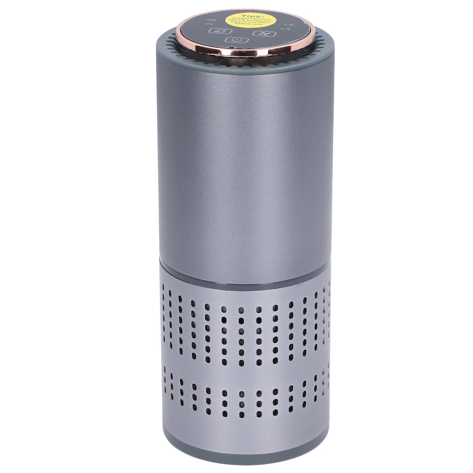 01 02 015 Car Air Purifier, Portable Purple Light Negative Ion Air Purifier Low Noise Aluminum Integrated Usb Powered Mini Air Purifier Can Add Essential Oils for Less Than 10m³ Space Odor Removal