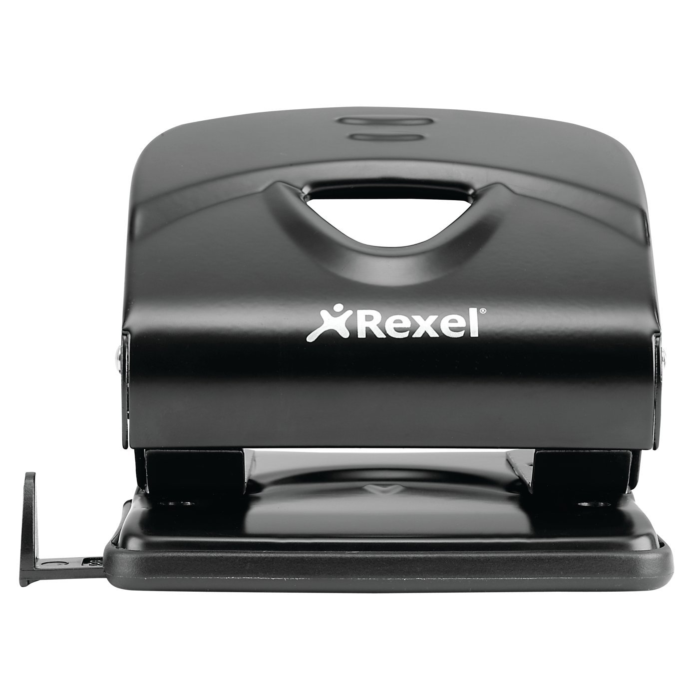 Rexel Value 220 2 Hole Punch, 20 Sheet Capacity, Adjustable Guide Bar, Metal, Black, 2100762