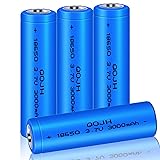 QOJH 4Pack 18650 Battery, 3.7v 18650 Rechargeable