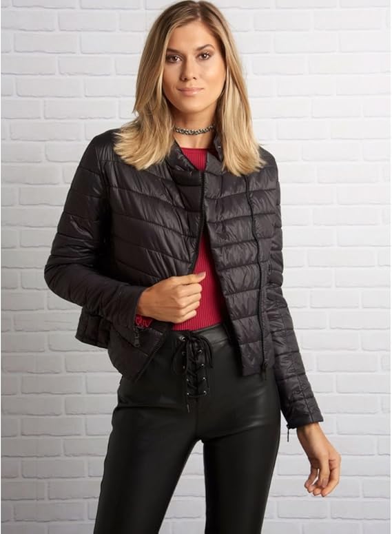 casaco nylon preto feminino