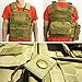 ESA Supplies Tactical Molle Airsoft Vest Paintball Combat Training Vest Soft Vest Tan with Triple Mag Pouch Intercom Pouch and Accessary Bag