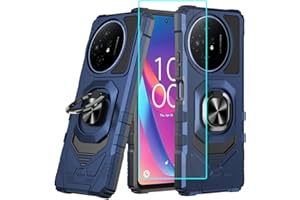 LOZEGUYC for TCL 60 XE NxtPaper 5G / TCL 50 XL Case with 1 Pack Screen Protector,Dual Layer Hybrid Heavy Duty Defender Protection,Sleek Rugged Reinforced Cushion Corner Kickstand Shockproof Bumper Cover Blue