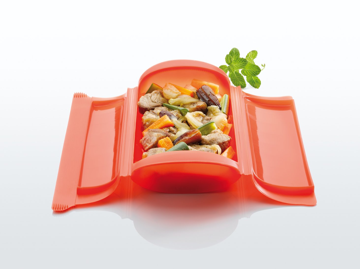 Lékué - Estuche de vapor, 1-2 personas, color rojo: Amazon.es: Hogar