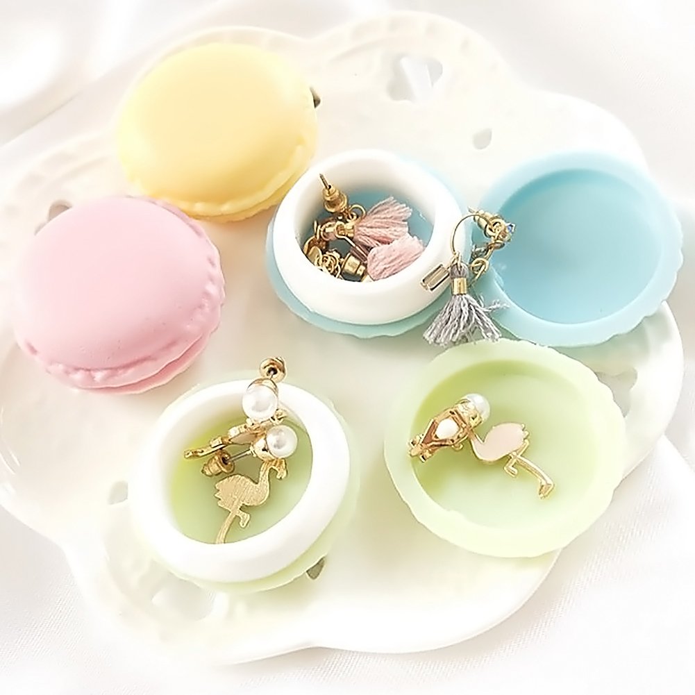 8pcs Macaron Pill Box,Party Favor Macaroon Jewelry Boxes Portable Travel Decorative Storage Boxes Pill Case Container Ring Necklace Earring Jewelry Carrying Case