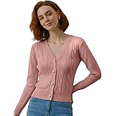 OSABASA Women's Casual Slim Fit Cardigan Sweaters Long Sleeve Button Down Lightweight Waist Length