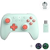 8Bitdo Ultimate 2C Hall Effect Joysticks and Hall Triggers Wireless Controller for Windows PC and Android, with Remappable L4/R4 Bumpers, Turbo function & Rumble vibration (Mint)