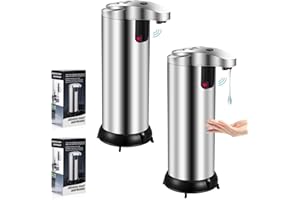 Bensbl 2Pcs Automatic Soap Dispenser Touchless, Infrared Sensor Activated, Hands-Free Liquid Soap Dispenser for Kitchen & Bathroom, Touch-Free Foaming