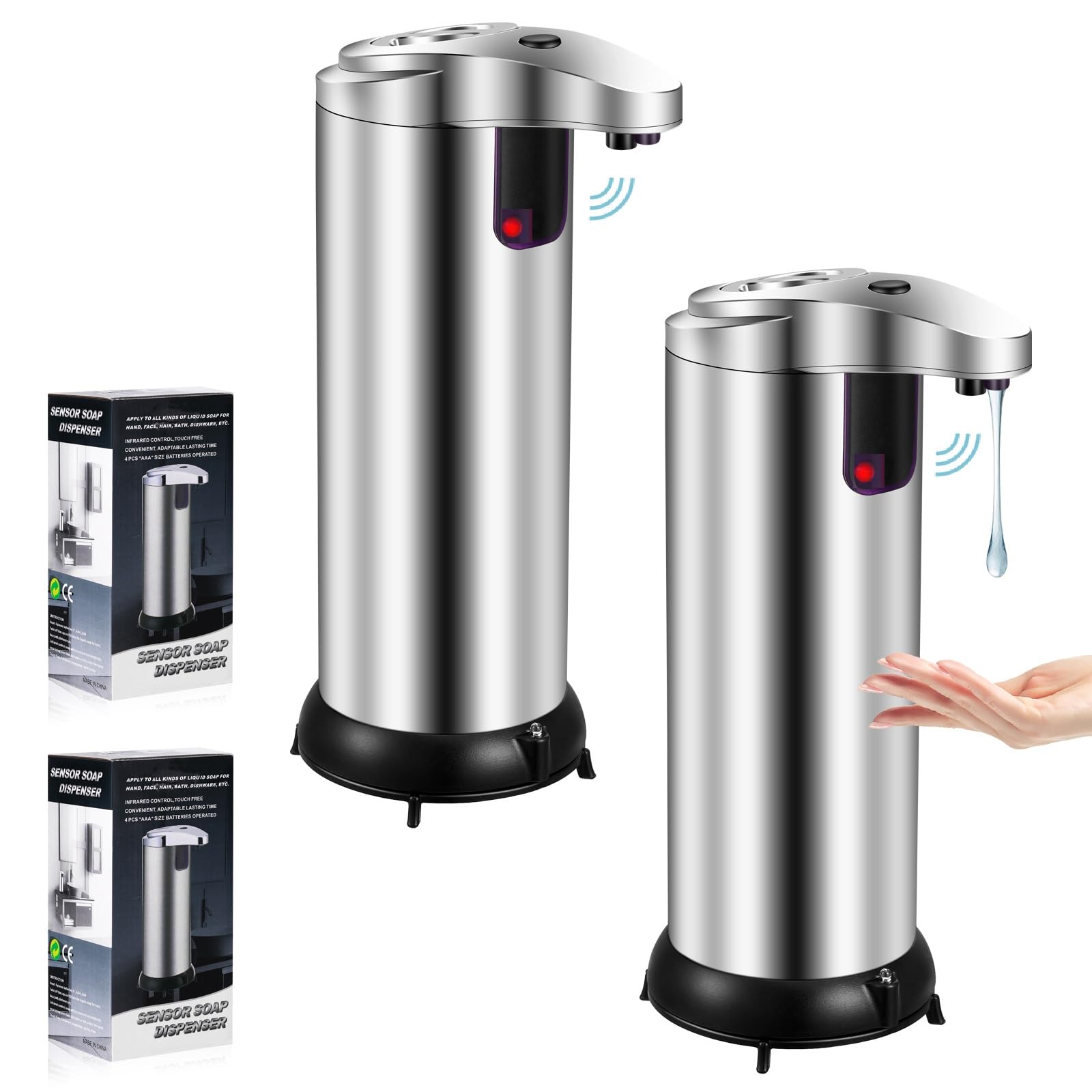 Photo 1 of Bensbl 2Pcs Automatic Soap Dispenser Touchless, Infrared Sensor Activated, Hands-Free Liquid Soap Dispenser for Kitchen & Bathroom, Touch-Free Foaming