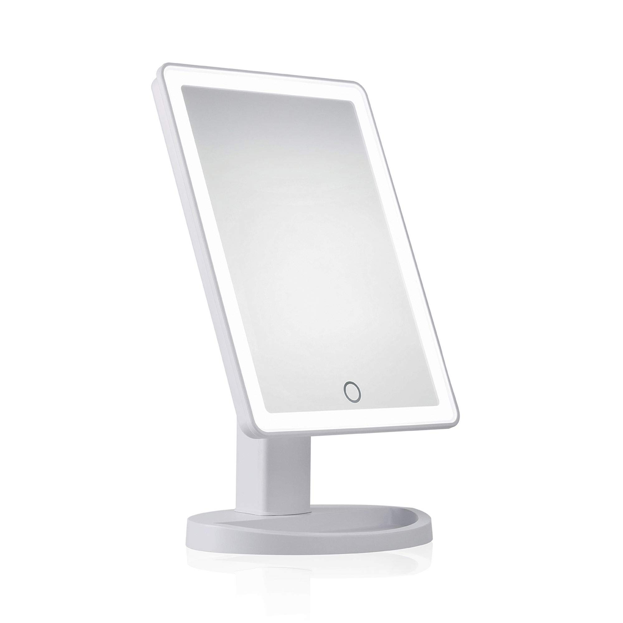 Pauleen Shining Soul 48005 Cosmetic Mirror Touch Dimmer LED with Light Matte White Plastic/Mirror